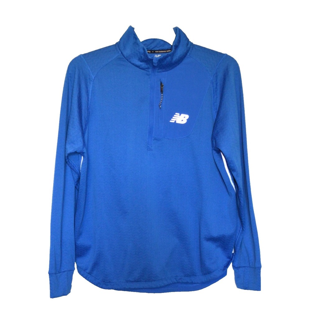 New Balance Running NB Heat  1/2 Zip Blue Shirt Mens Large Pullover Athletic